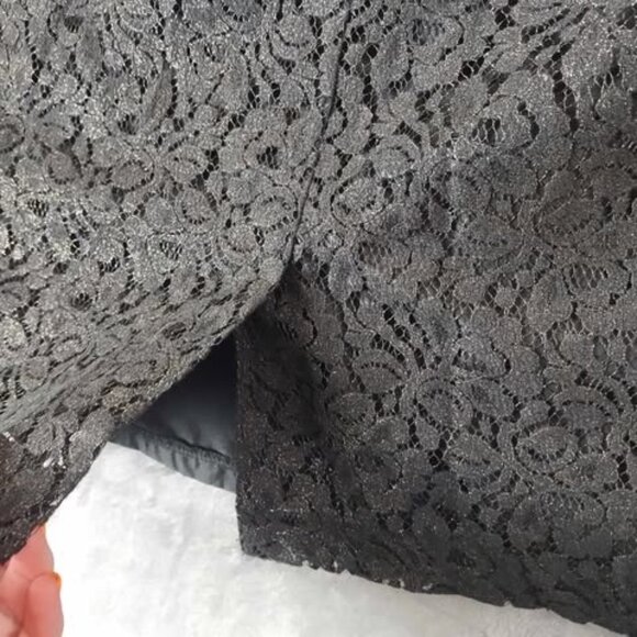 Jaclyn Smith Womens L Black Lace Pencil Skirt Lined Zip Stretch Dressy Vintage - Picture 6 of 11